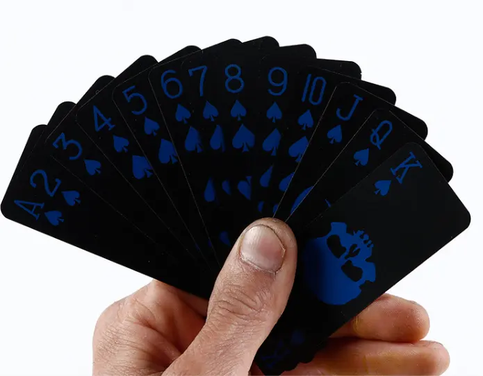 Promotion Waterproof Bridge Card Custom UV Printing Black PVC Waterproof Poker Playing Cards