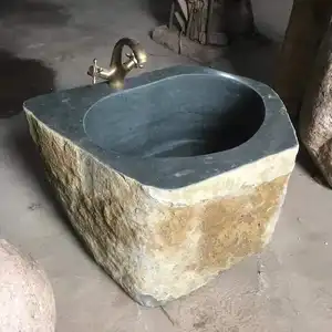 Großhandel Boulder Stone Natural Outdoor dekorative Garten Stein Waschbecken für den Innenhof