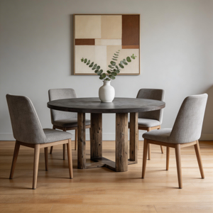 Modern Simple Design Hotel Bedroom <b>Round</b> Outdoor Dark Grey <b>Dining</b> <b>Table</b> - Product Image 3