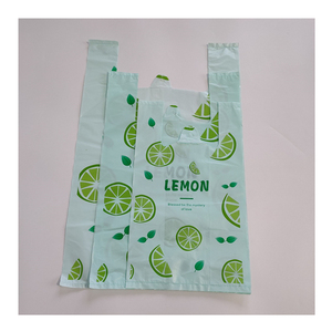 Bolsa de Camiseta con Sello Térmico de Material PE Estampado Personalizado con Logotipo Personalizado para Uso en Exposiciones de Supermercados, Embalaje de Alimentos Desechable - Product Image 3