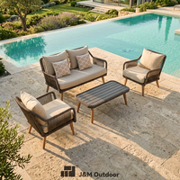 Ensemble de canapés d'extérieur en aluminium tressé à la main J&M pour hôtels, villas, jardins et terrasses - Vente en gros