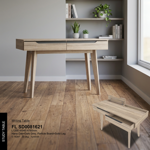 Mesa de Escritorio Moderna con Cajón de Almacenamiento, Tablero de Partículas de Madera de Alta Durabilidad, Diseño Simple, Patas de Madera Maciza, para Sala de Estar - Product Image 2