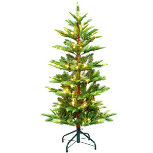 Árbol de Navidad Artificial Preiluminado de Abeto Aspen con Luces Cálidas Amarillas, Puntas de Ramas Mixtas de PVC, Árbol de Navidad Verde Disperso - Product Image 1