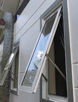 Cadre en aluminium à rupture thermique étanche auvent de fenêtre à charnière pour villa pour salle de bain cuisine espaces extérieurs
