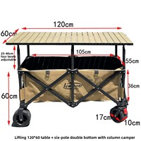 Table pliante mobile et relevable pour camping extérieur et stand de marché nocturne 110x60x60cm