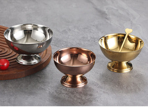 Vente chaude En Acier Inoxydable Dessert Crème Glacée Tasse Avec Support Réutilisable bar KTV Salade Grande Jambe Vin <span class=keywords><strong>Verre</strong></span> Crème Glacée Bol - Product Image 6