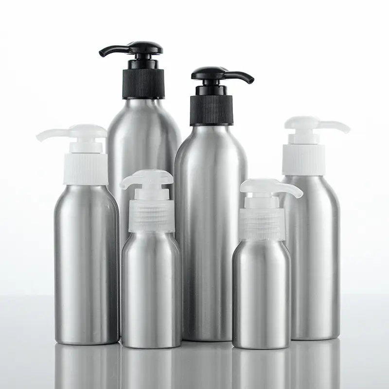 Fabriek Verkopen Aluminium Hand Wassen Vloeibare Zeep Flessen Cosmetische Container Body Lotion Fles Met Pomp