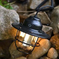 Lampe de camping rechargeable par USB, lanterne vintage à filament LED, lumière de tente portable, éclairage extérieur suspendu, lumière chaude