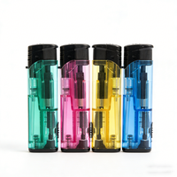 Briquet électrique coupe-vent à LED avec design transparent rechargeable multicolore pour un usage quotidien en plein air et en camping