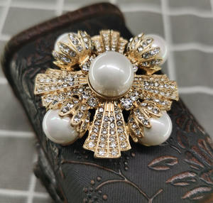 Broches de Perlas al por Mayor, Oferta Especial, Broche Retro de Lujo para Mujer, Broche de Aleación con Pedrería, Broches Cruzados - Product Image 4