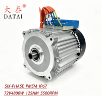 DATAI 72V 4800W Moteur PMSM six phases, IP67, contrôleur 48 tubes, essieu arrière 2 tonnes, pour tricycles et quads à grande vitesse et à charge lourde
