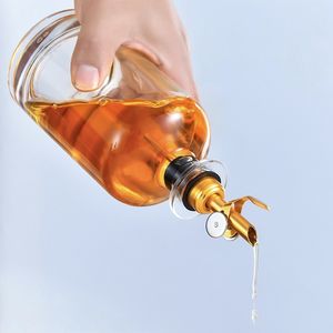 Bouteille Distributrice d'Huile et de Condiments en Verre <span class=keywords><strong>Blanc</strong></span> Cristal 350-500ml avec Bouchon Auto-fermant pour Cuisine Domestique - Product Image 1