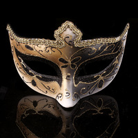 Masque pour les yeux en dentelle dorée sexy pour femmes et filles, pour bal costumé / bal masqué / Halloween