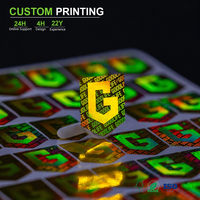 Étiquettes holographiques personnalisées anti-contrefaçon écologiques, avec marquage de lettres, motif répété et texte en relief, pour jouets en plastique, fourniture d'impression OEM