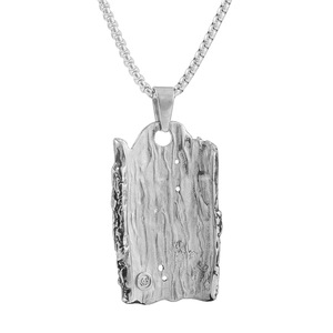 yunnique Stainless Steel Bark Plant Pendant Silver Gold Men Women Fashion Necklace 3.0*<b>60cm</b> Chain 122048 - Product Image 3