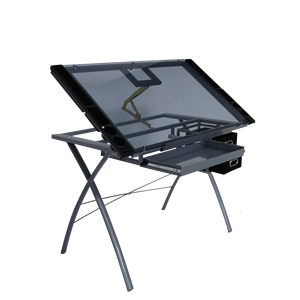 Muebles para el hogar Escritorio de dibujo de artista Mesa de dibujo de vidrio ajustable para adolescentes - Product Image 2