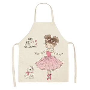 Moda linda chica Rosa algodón Lino sin mangas cocina personalizada a prueba <span class=keywords><strong>de</strong></span> agua cocina casera hornear cintura babero accesorios <span class=keywords><strong>delantal</strong></span> <span class=keywords><strong>de</strong></span> niña - Product Image 3