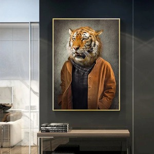 Pittura su tela Art Deco con animali astratti retrò <span class=keywords><strong>da</strong></span> parete con vestito di elefante leone per soggiorno decorazioni per la casa <span class=keywords><strong>Poster</strong></span> - Product Image 4