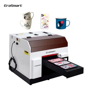 Erasmart A4 Uv Flatbed Printer Telefoonhoes Digitale Drukmachine UV-Printer Voor Kleine Drukkerij