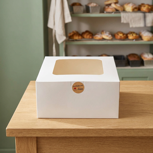 Manufacturers Spot West Point Folders 6/<b>10</b> Inches Window White Cardboard Cake Dessert Packaging Kraft Paper Customized Embossing - Product Image 3