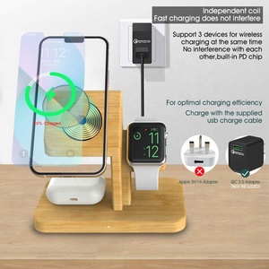 แท่นชาร์จโทรศัพท์มือถือไม้ไผ่ไร้สายสำหรับ IPhone15ซีรีส์14 - Product Image 3
