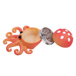 Nuevos diseños únicos, molinillo de hierbas de pulpo de animales marinos, 3 piezas, molinillo de tienda de humo, trituradora de tabaco, accesorios para fumar - Product Image 4