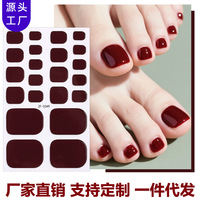 Autocollants pour ongles d'orteil les plus vendus avec adhésif arrière européen, autocollants pour ongles en film de vernis à ongles de couleur pure