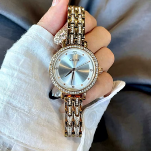 Reloj de Lujo para <span class=keywords><strong>Mujer</strong></span>, Nuevo Modelo 2026, Reloj de Cuarzo Plateado con Incrustaciones de Diamantes, Resistente al Agua 3ATM, Reloj de Vestir para Dama - Product Image 1