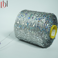 Décoration de vêtements à paillettes en forme de gouttelettes d'argent de haute qualité avec usine de tissu de fil fantaisie