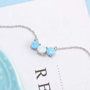 <b>Opal</b> S925 Sterling Silver Women's Wedding Pendant <b>Necklace</b> with Rhodium Plating Trendy Design for Engagement & Everyday Wear - Product Image 5