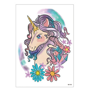Ingrosso personaggio dei cartoni animati tatuaggi temporanei per bambini <span class=keywords><strong>unicorno</strong></span> tatuaggi di compleanno per bambini - Product Image 1