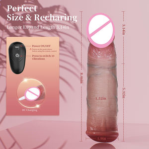 Weicher <span class=keywords><strong>Penis</strong></span>-Sleeve Dildo Vibrator für Männer & Paare - 10 Vibrationsmodi Wasserdicht IPX5 Umweltfreundliches Erwachsenenspielzeug - Product Image 4