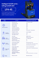 Junebreath LF4-45 Chariot élévateur AGV à guidage laser avec chargement automatique et évitement d'obstacles par laser pour la logistique d'usine et les rayonnages hauts