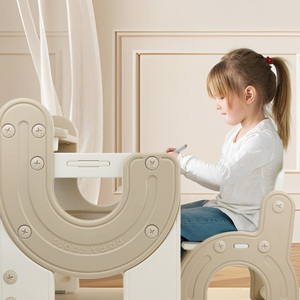 Ensemble de bureau et chaise d'étude modernes pour enfants, design nuage, avec étagère de rangement, pour la maison et la crèche - Product Image 1
