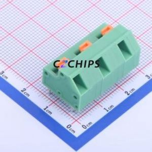 KF237-10.16-3P Spring Terminal Block Through hole Component (THT),P=10.16mm Connector 1x3P 10.16mm Green 3P - Product Image 1