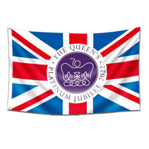 Usine personnalisée 100% Polyester 3 'X 5' Queen <span class=keywords><strong>Elizabeth</strong></span> Platinum <span class=keywords><strong>Jubilee</strong></span> Union 1952 2022 bannière graphique imprimé numérique - Product Image 2