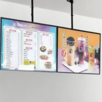 Panneau de menu LED rectangulaire ultra-fin en acrylique et acier inoxydable résistant aux intempéries pour stations-service, restauration rapide et cafés