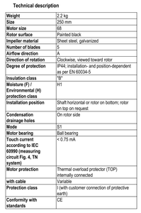 Ventilador Axial ebm-papst A2E250-AE65-52 de 250 mm, Ventilador de Refrigeración, Condensador, HVAC, Ventilación Industrial - Product Image 4