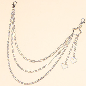 Fashion Waist <b>Chain</b> Star Heart Pendant Multi Layer Zinc Alloy Casual Hip Hop Denim <b>Jeans</b> Accessory - Product Image 4