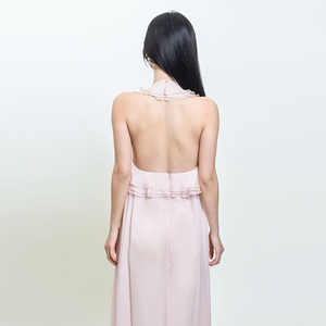 Precio directo <span class=keywords><strong>de</strong></span> fábrica Premium Pink Cubic Floral Neck Dress Niche francés Light Wedding Nupcial <span class=keywords><strong>Vestidos</strong></span> <span class=keywords><strong>de</strong></span> mañana - Product Image 5