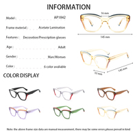 Montures de lunettes optiques œil de chat, montures de lunettes rétro en acétate pour femmes, lunettes de vue vintage jaunes translucides
