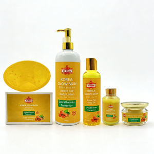 Conjunto de Clareamento de Pele OEM Korea <span class=keywords><strong>Glow</strong></span> com Óleo de Cúrcuma, Loção Corporal, Creme Facial e Glutationa para Pele Escura - Product Image 6