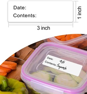 Durable Food Grade <strong>Labels</strong> - <strong>Water</strong>/Oil Proof <strong>Adhesive</strong> <strong>for</strong> Long-Term Freezer &amp; Fridge Storage