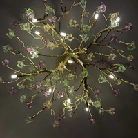 Lustre de mariage en forme de branche de fleurs, design tendance, cadre en forme de branche, centre de table