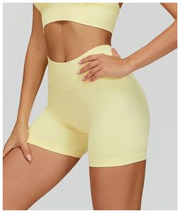 Shorts de sport sans couture pour femme, résistants aux squats, avec taille côtelée, <span class=keywords><strong>coupe</strong></span> en V et côtés froncés, résistants à l'usure - Product Image 3