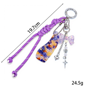 QYS Colgante de acetato con forma de peine, mini peine, llavero, lazo, corazón, colgante para teléfono, correa para teléfono móvil, regalo - Product Image 4