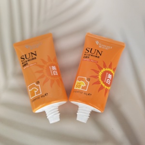 Custom Wholesale Plastic Oval Empty Squeeze PE Flat Tube 80ML <b>Sunscreen</b> Cream Face Cream Skincare Sunblock 5 Layers Tube - Product Image 2
