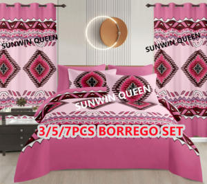 7 pièces Style américain Borrego couette ensemble Orange couleur feuille taies d'oreiller rideaux chaud hiver flanelle polaire couette Polyester - Product Image 5