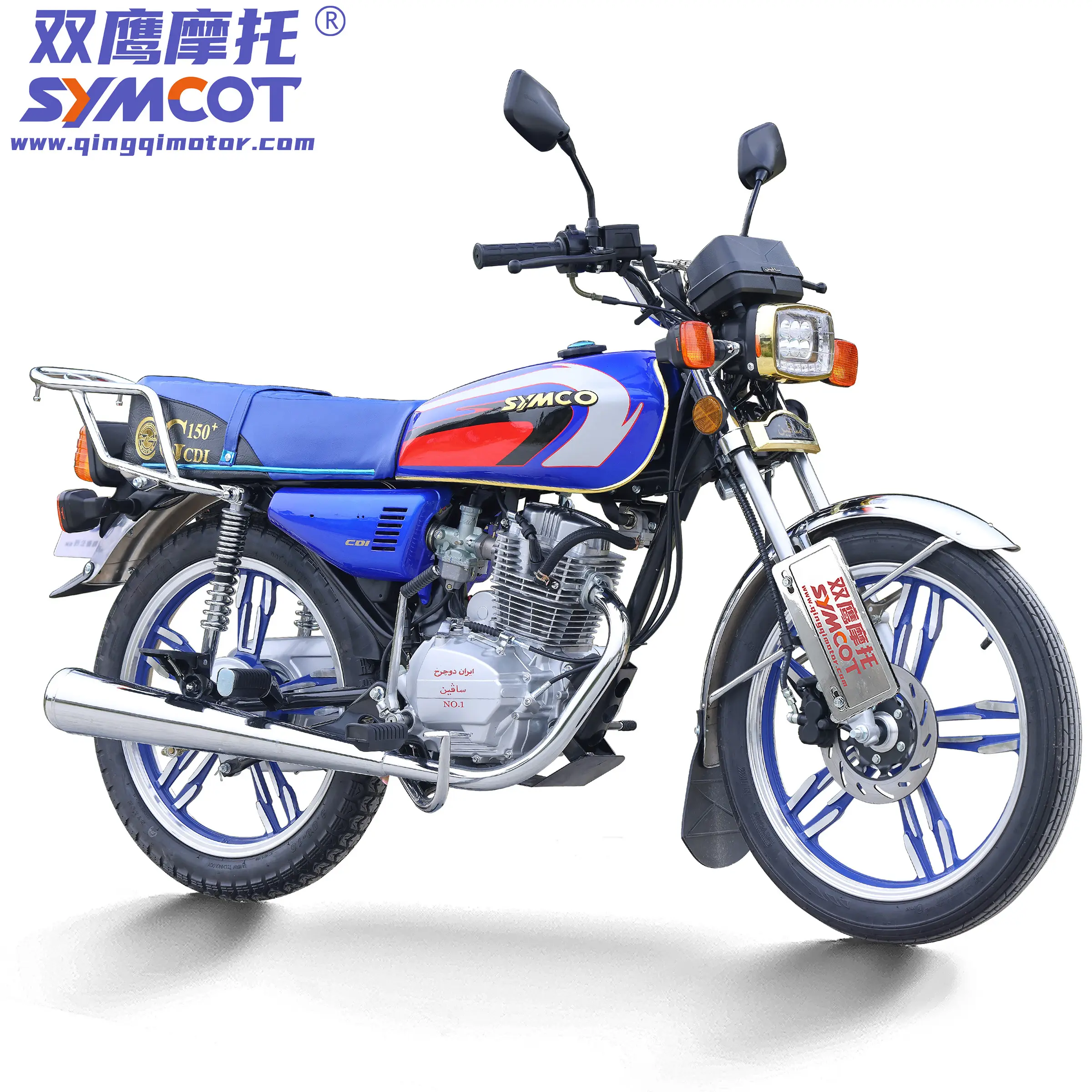 Iraq market hot sell gasoline legal street off road motorcycle CG150 with aluminum rim disc brake LED lights CKD package