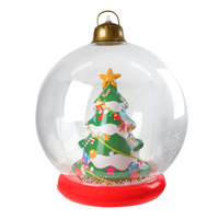 Fournisseur d'usine, ballon gonflable à motif de Grinch, bonhomme de neige, Père Noël, sapin de Noël, lumière LED, grande taille, ornements de boule de Noël
